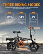 Electric Bike for Adults, Ebike,14" Folding Electric Bike 350W 36V 12Ah Built-in Battery 20MPH,20+Miles,3 Riding Modes, Commuting - Image 6
