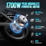 HEDONIC Juliet II Electric Bike for Adults Peak 1700W 52V/60Ah 34MPH 100+Miles Long Range Ebike Full Suspension Electric Mountain Bicycle with Dual Hydraulic Brake - Image 3