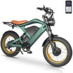 Electric Bike for Adults,GPS and APP Control Ebike,1200W Brushless Motor,48V/20Ah Removable UL&GCC Certification Battery,20"*4.0 Fat Tire,30MPH and 60Miles Range,Front/Rear Turn Signals