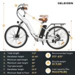 Electric Bike for Adults, 26" Ebikes, Peak 750W Electric Cruiser Bike with 48V 14.5Ah/11.6Ah Removable Battery, 25Mph Electric Bicycle w/ 7-Speed & Front Suspension(Fits for 5'2"-6'5") - Image 6
