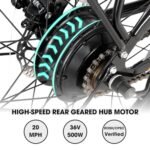 HILAND Electric Bikes for Men Women, 26 Inch Ebikes for Adults 350/500W, Front Suspension, 36V Portable Lithium Battery, 20 MPH, Up to 50 Miles, Bicycle Electric Commuter Cruiser - Image 4