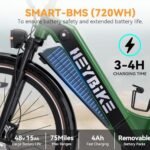 Heybike Cityrun Electric Bike, 1000W Motor Peak City Cruiser Ebike, 48V 15Ah(720Wh) Battery, 60 Miles, Step-Thru Electric Bicycle with APP Control, 3H Fast Charging, Commuter Electric Bike for Adults - Image 3