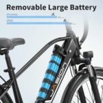 Jasion Roamer Electric Bike for Adults 1200W Peak Motor 528WH Removable Battery,up to 60miles 28MPH City Cruiser Ebike,26'' Commuter E Bike, 7-Speed Gears and Front Suspension Bicycles - Image 3
