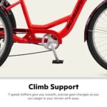 Schwinn Meridian Adult Tricycle Bike, Three Wheel Beach Cruiser, 24 & 26-Inch Wheels, Low Step-Through Aluminum Frame, Adjustable Handlebars, Large Cruiser Seat, Rear Folding Basket - Image 2