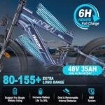 FREESKY 2024 Upgraded Dual Battery 48V 35AH 2000W Motor 80-155 Miles Long Range Electric Bike for Adults 38MPH+ 26" Fat Tire Full Suspension EBike with Dual Hydraulic Brakes - Image 2