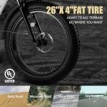 Likebike Electric Mountain Bike,26" Fat Tire Electric Bike for Adults Peak 720W, 48V 13Ah Battery,UL 2849 Certified,Step Thru Ebike,Off Road E-bike 25MPH 7-Speed and Front Suspension Electric bicycles - Image 4