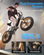 Corgi Electric Bike for Adults 960W, 48V 20Ah Battery Ebike, New Longitudinal Suspension Ebike, 20'' Fat Tire Full Suspension Mountain Ebike, 28MPH & 80Miles Range, LCD Display, 7 Speed - Image 6