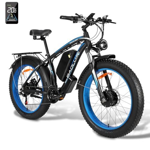 Version 1.0.0 Electric Bike for Adults Dual Motor 2000W,Ebike for Adults with 20AH Removable Battery, E Bike for Adults with 21 Speed Gear,26"X4"inch Fat Tire Electric Bicycle 30+ MPH,UL Certified - Image 1