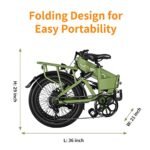 Jasion EB7 2.0 Electric Bike for Adults, 1200W Peak Motor 28MPH Max Speed Folding Ebike, 48V 10AH Removable Battery, 20" Fat Tire with Dual Suspension, 7-Speed Electric Bicycles, Lock and PhoneHolder - Image 6