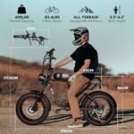 Updated 2000W Electric Bicycles for Adults with 20Ah 48VRemovable Battery 34MPH 50-80Miles Electric Mountain Bike with 7 Speed Hydraulic Disc Brake 20"×4.0 Fat Tire Ebike-Black - Image 6