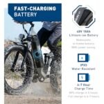 Hiboy EX7 Electric Bike for Adults, 28MPH 75Miles Range 1000W Peak Motor 48V 18AH Removable Battery Ebike, 26” x 4.0" Fat Tire Electric Mountain Bicycle, 7 Speed, Dual Suspension, UL 2849 Certified - Image 3