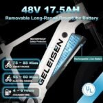 Electric Bike for Adults, 26" x 4.0 Fat Tire Electric Bicycles with 48V & 17.5AH Removable Battery, 1450W Peak Powerful Motor Ebike, 32MPH Max Speed Electric Mountain Bike with 7-Speed - Image 2