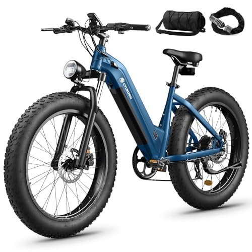 Version 1.0.0 CycVerve Electric Bike for Adults,1400W Peak Motor City Cruiser Ebike,48V Removable Battery,28MPH 75Miles Step-Thru Electric Bicycle,26" x 4.0 Fat Tire Full Shock Absorber Commuter E Bike - Image 1