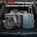 Z1 Electric Bike for Adults, 1000W Motor, 25MPH Max Speed, 14” Tires for Adult Electric Bicycles, 48V 20AH Removable Battery, 3 Speed, Full Suspension, Foldable City Commuter Ebike - Image 6