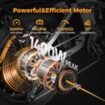 Jasion X-Hunter Electric Bike for Adults,1400W Peak Motor 30MPH Max Speed 48V 13AH Removable Battery, Full Suspension System Design,20''*4.0 Fat Tire Foldable Ebike,7-Speed Bicycles.White+White - Image 2