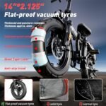 Z1 Electric Bike for Adults, 1000W Motor, 25MPH Max Speed, 14” Tires for Adult Electric Bicycles, 48V 20AH Removable Battery, 3 Speed, Full Suspension, Foldable City Commuter Ebike - Image 5