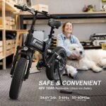 TotGuard Electric Bike, 20" Electric Bike for Adults 500W Brushless Motor (Peak 750W), 20MPH Fat Tire Ebike, Foldable Adult Electric Bicycles with 48V 10Ah Removable Battery, Professional 7-Speed - Image 3