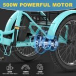 NAIZEA Folding Electric Bike, 20'' Fat Tire Electric Trike for Adults, 500W Folding Electric Bike Folding Ebike Adult Electric Tricycle, Motorized Tricycle Adult Electric Three Wheels Bicycle - Image 2