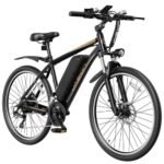 Jasion EBX Electric Bike for Adults, 26" Electric Mountain Bike, 850 W Peak Motor, 450 Wh Removable Battery Ebikes for Adults, Max 55 Miles 25 MPH Electric Bicycles, 21-Speed Front Suspension