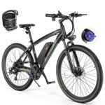 ANCHEER 27.5'' Electric Bike 500W(Peak 750W) Electric Mountain Bike, 55 Miles Range & 22 MPH, 3H Fast Charge, 48V/10.4Ah Removable Battery, Electric Bike for Adult 21 Speed Incl. Free Bike Lock