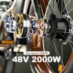 Electric Bike for Adults,26" Fat tire with 2000W Ebike 48V 22.4AH Battery 35MPH Ebike 7-Speed with Dual Hydraulic Disc Brake - Image 4