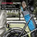 S14/S16 Electric Bike for Adults, Max 19/22 MPH Speed & 28/50 Miles Range (PAS), 500W/750W Peak Motor and Lightweight & Portable, Shock Absorbers Electric Bicycle, Foldable ebike for Adults - Image 5