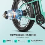 Electric Bike for Adults,1000W Peak Motor 28MPH with 26" x 4.0 Fat Tire Step-Thru Ebike,48V 15AH Removable Battery, Hydraulic Brake, Shock Absorber, Commuter Ebikes,7-Speed Gear, UL - Image 2