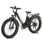 Likebike Electric Mountain Bike,26" Fat Tire Electric Bike for Adults Peak 720W, 48V 13Ah Battery,UL 2849 Certified,Step Thru Ebike,Off Road E-bike 25MPH 7-Speed and Front Suspension Electric bicycles