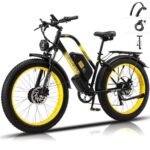 2000W Dual Motor Electric Bike for Adults-30MPH Ebike with 26" x 4" Fat Tire48V23Ah Removable Battery,and 7Speed Hydraulic Disc Brake, All-Terrain E-Bike for Off-Road Mountain and Snow。