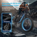 3000W Peak Dual Motor Electric Bike for Adults,2000W 48V 22Ah Battery E-Bicycle,35MPH & 60Miles, 26''Fat Tire Off Road Mountain All Terrain Commuter E-Bike,Full Suspension,Hydraulic Disc Brake Ebike - Image 4