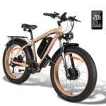 2000W AWD Electric Bike for Adults - 35MPH 26" Fat Tire Off-Road Ebike with 48V 23Ah Battery, 80 Miles Range, 21-Speed, Hydraulic Brakes, Lockable Suspension