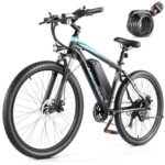 ANCHEER Electric Bike for Adults, [Peak 750W Motor] Electric Mountain Bike, 26" Sunshine Commuter Ebike, 55 Miles 22MPH Electric Bicycle with 48V/374Wh Battery, LCD Display, 21Speed, Front Suspension