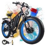 Dual-Motor 4000W/3000W Peak Fat-Tire Electric-Bike for Adults-Women-Men - with 52V 30AH/25AH Battery, 38MPH-42MPH, Full Suspension Ebikes, 24 Inch Dirt Bike for Off-Road Mountain Snow（US Warehouse）
