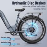 R1 Step Electric Bike for Adults with 48V 14Ah Samsung Removable Battery,1000W Peak Motor 28MPH, 26''* 4'' Fat Tire Step-Thru Ebikes for Adults, Hydraulic Brake Commuter E-Bike, 7-Speed UL - Image 5