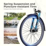 Jasion CB1 Electric Bike for Adults, 1000W Motor Peak Ebike, 450Wh Removeable Battery, 26'' City Cruiser Bicycle, 22 MPH Commuter Women Ebike, 7-Speed Gear - Image 4