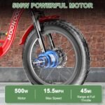 20" 24" 26" 3 Wheel Electric Bike for Senior, 350W/500W Adults Electric Tricycle Trike, Three Wheel Ebike E Bicycle with Removable Battery, Motorized Trike with Basket for Women Men - Image 3