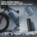 Electric Bike for Adults - 1000W Ebike with 33 MPH 60 Miles Range, 26" x 4.0" Off-Road Fat Tires Electric Bicycle 7 Speed E Bike 864Wh (48V18Ah) Removable Battery… - Image 4