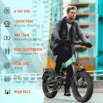 Folding Electric Bike,Foldable Electric Bike,Electric Bike Adults,20"x 4" Fat Tire,750w Motor Peak 1500w,48V 13Ah Removable Battery,50Miles Range 28Mph,7-Speed Gear,Folding City Ebike for Men Women - Image 2