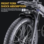 Electric Bike, Folding Electric Bike with 62 Miles Range, 48V Removable Battery, 20 Inches Fat Tire for Beach Cruiser City Commute Mountain - Image 6