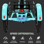 Electric Bike for Adults, Folding Electric Bike Electric Trike, 20'' Fat Tire Electric Tricycle, 500W 48V Electric Bikes, Motorized Tricycle Adult Electric Three Wheels Bicycle - Image 7