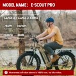 E-Scout PRO, 750W Peak 1000W Electric Bike Adults, 80Miles Motor Ebike, 48V 20Ah Battery, 26'' Fat Tire 28MPH Bicycle for Snow Beach Mountain Off Road Commuter - Image 2