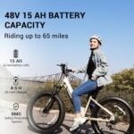 Electric Bike for Adults,Fat Tire Electric Bike,Commuter Ebike,Peak 1300W,48V 15Ah Removable Battery, 60Miles Range 28Mph 7-Speed Gear,Beach Electric Bike for Women - Image 3