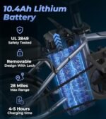 NAVIC CB6 Electric Bike for Adults, 750W Peak Power Folding Ebike, 22Mph Max Speed, 499.2Wh Removable Battery, 14" Adults Electric Bicycle, Max 28Miles Long Range, Mini E Bikes - Image 4