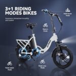 Cityrun Folding Ebike, 16" Electric Bike for Adults with Speed 20MPH Peak 500W Motor, Max Range 25 Miles, 36V 280.8Wh UL2849 Certified Removable Battery, Mini Foldable E-Bikes - Image 4