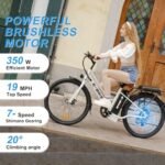 Electric Bike for Adults, 26 inch Step Thru Electric Bicycle with 36V Removable Battery and 7-Speed Gears, 500W Brushless Motor Cityrun Ebike Electric Street Bike - Image 2