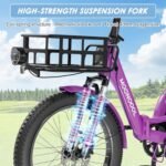 MOONCOOL Electric Tricycle for Adults, 500W 48V Folding Electric Trike Peak Power 750W, 3 Wheels Electric Bicycle, Aluminum Frame Electric Tricycle with Large Basket and Removable Battery - Image 4