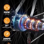 Electric Bike for Adults, 26" × 2.125/3.0/4.0 Fat Tire E Bike 12Ah/15Ah Removable Electric Bicycle, 500W/750W Mountain Bike Snow Beach Bicycle with 7 Gears, UL2849 Certified - Image 2