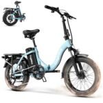 EUYBIKE1000W Folding Electric Bike for Adults,30mph Max Speed, 15AH Removable Battery Ebike, 20" 3 Fat Tire Electric Mountain E Bike with 7-Speed,Adult Electric Bicycles for Commute Beach Snow