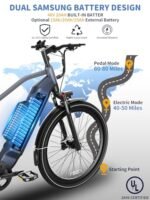 Electric Bike for Adults 1300W Peak Motor 48V 20AH Removable Battery 32MPH 80Miles Range 27.5'' Step-Over E Bike with Torque Sensor, Anti-Theft Alarm, Dual Hydraulic Brake UL 2849 Certified EBike - Image 4