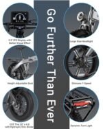 Folding Electric Bike for Adults 1200W Peak BaFang Motor 30MPH 60Miles Range 48V 15AH (720WH) Removable Battery 20" Fat Tire E-Bikes for Adults UL 2849 Certified Ebike - Image 5